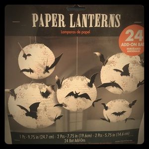 New Paper Lanterns with Halloween Bat Details